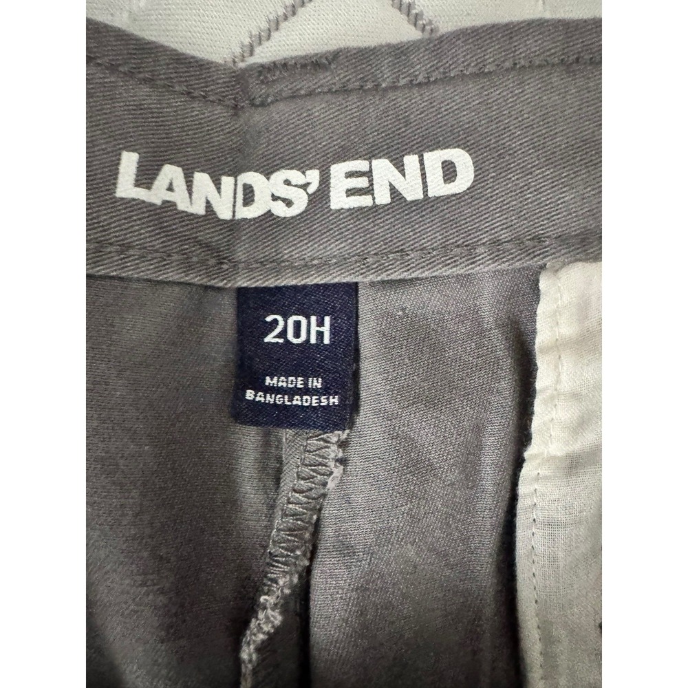 NWT Lands' End Boy's School Uniform Chino Shorts Cadet Gray 20H Plain Front - Picture 3 of 6